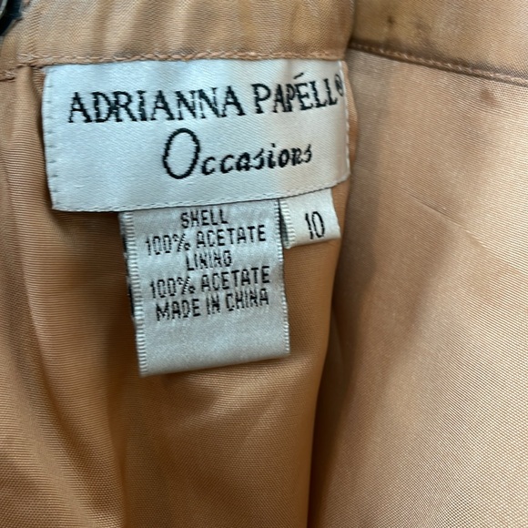 Adriana Papell Occasions Gold Formal Skirt Womens 10 Silky Zip Back Slit Back - Picture 8 of 8